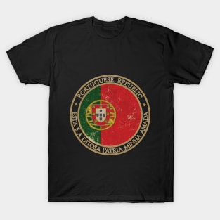 Vintage Portugal Portuguese Republic Europe European EU Flag T-Shirt